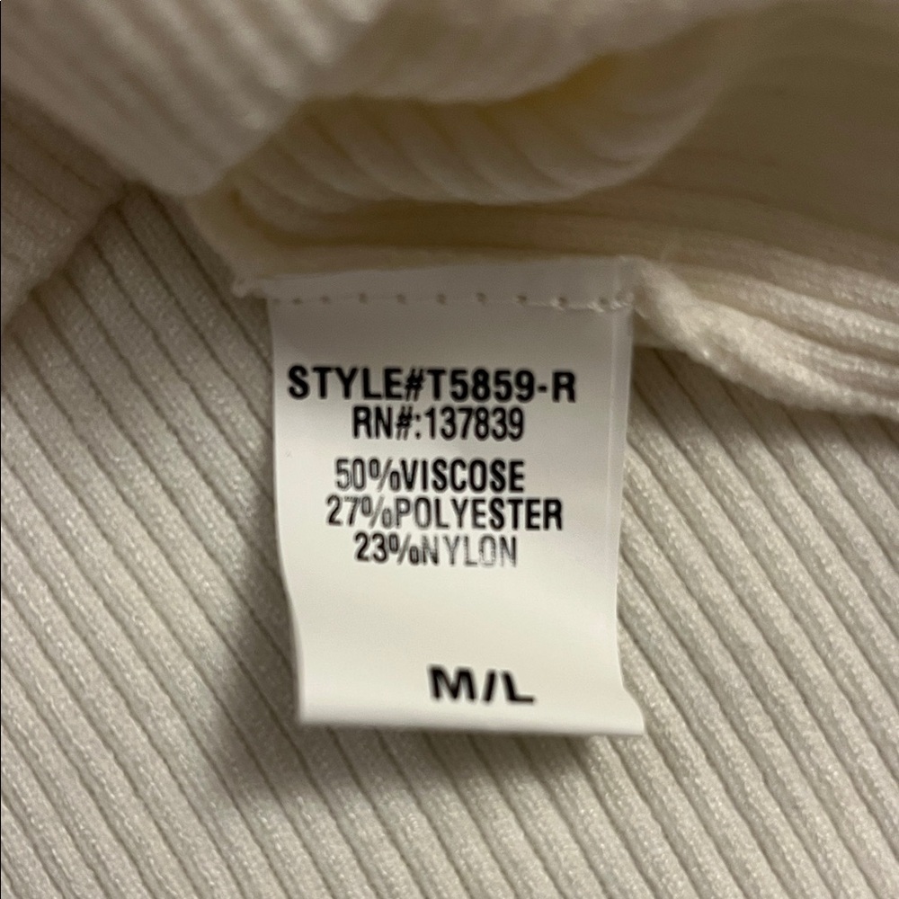 Every Day Chic White&Cream Sheer Talk the Talk  Long Sleeve Top Sz M/L NWT - Picture 7 of 10